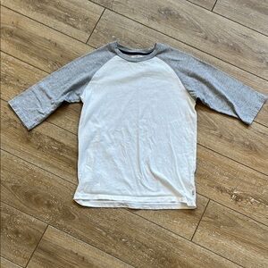 Scout +Ro Gray and White Kids Raglan Shirt 3/4 sleeve Size 12